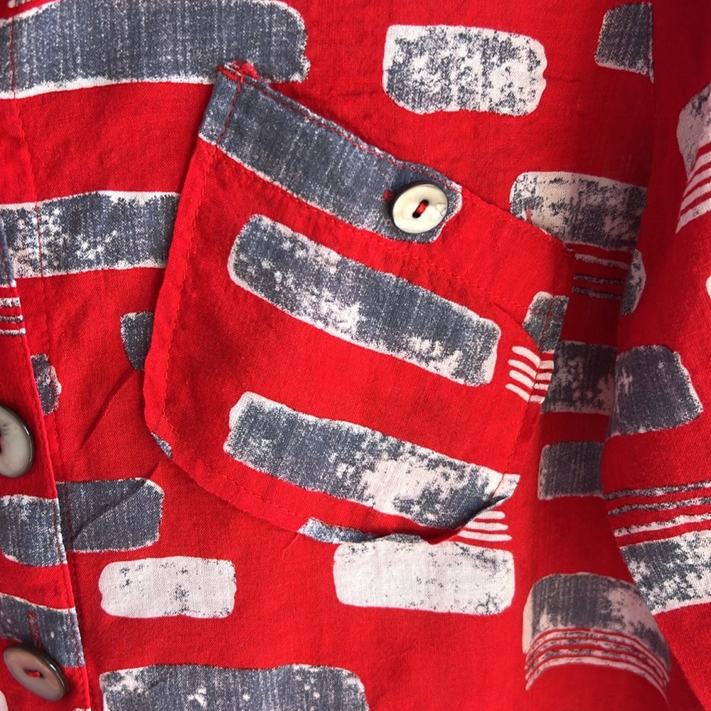 John Mark Button Down Shirt Offset Pocket Detail … - image 3